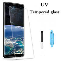 UV изогнутое защитное стекло для Samsung Galaxy S9 Plus прозрачное без рамок