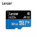 Професійна оригінальна карта пам'яті Lexar micro SD 32 Gb class 10 633x + SD reader, фото 3