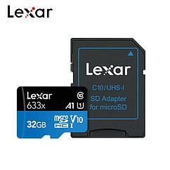 Професійна оригінальна карта пам'яті Lexar micro SD 32 Gb class 10 633x + SD reader