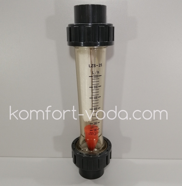 Ротаметр трубного типу LZM-25-1000, 100-1000 л/год, 32 мм клей, фото 1