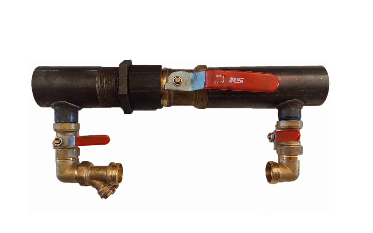 Байпас ДК 50/40мм короткий кран (2" - 1/2") звужений