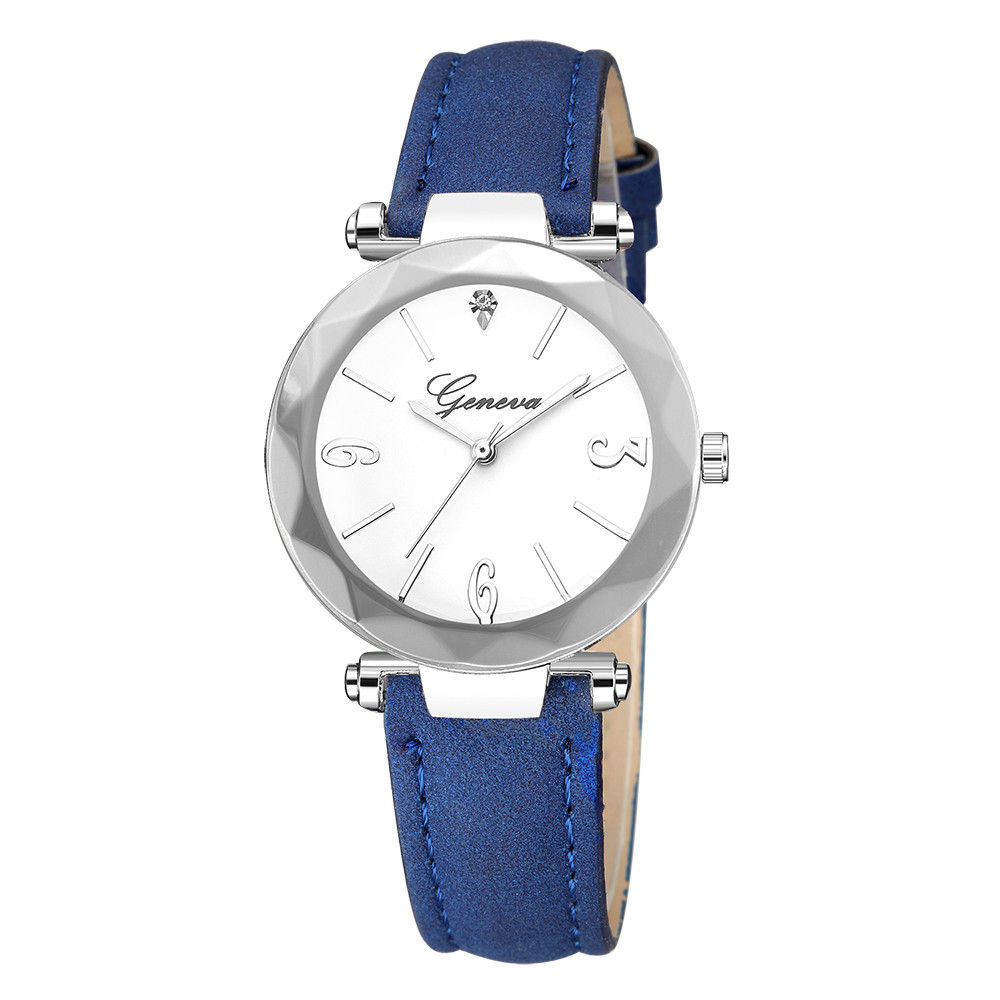 Жіночий наручний годинник Geneva із синім ремінцем і білим циферблатом 33.5 мм <unk> 88647