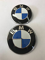 Эмблема BMW на Капот/багажник 8 132375-05 82мм. Бело-синяя