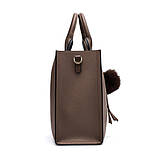 Модна жіноча сумка-шопер. Сумка тоут жіноча класична (рожева), фото 6