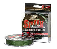 Шнур Sufix 832 braid 120m, 0.15mm, 20lb/9.2kg - low vis green