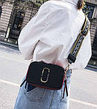 Сумка жіноча Camera Bag у стилі Marc Jacobs з 2 плечовими ремінцями (чорна), фото 4