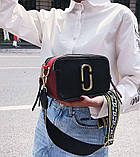 Сумка жіноча Camera Bag у стилі Marc Jacobs з 2 плечовими ремінцями (чорна), фото 5