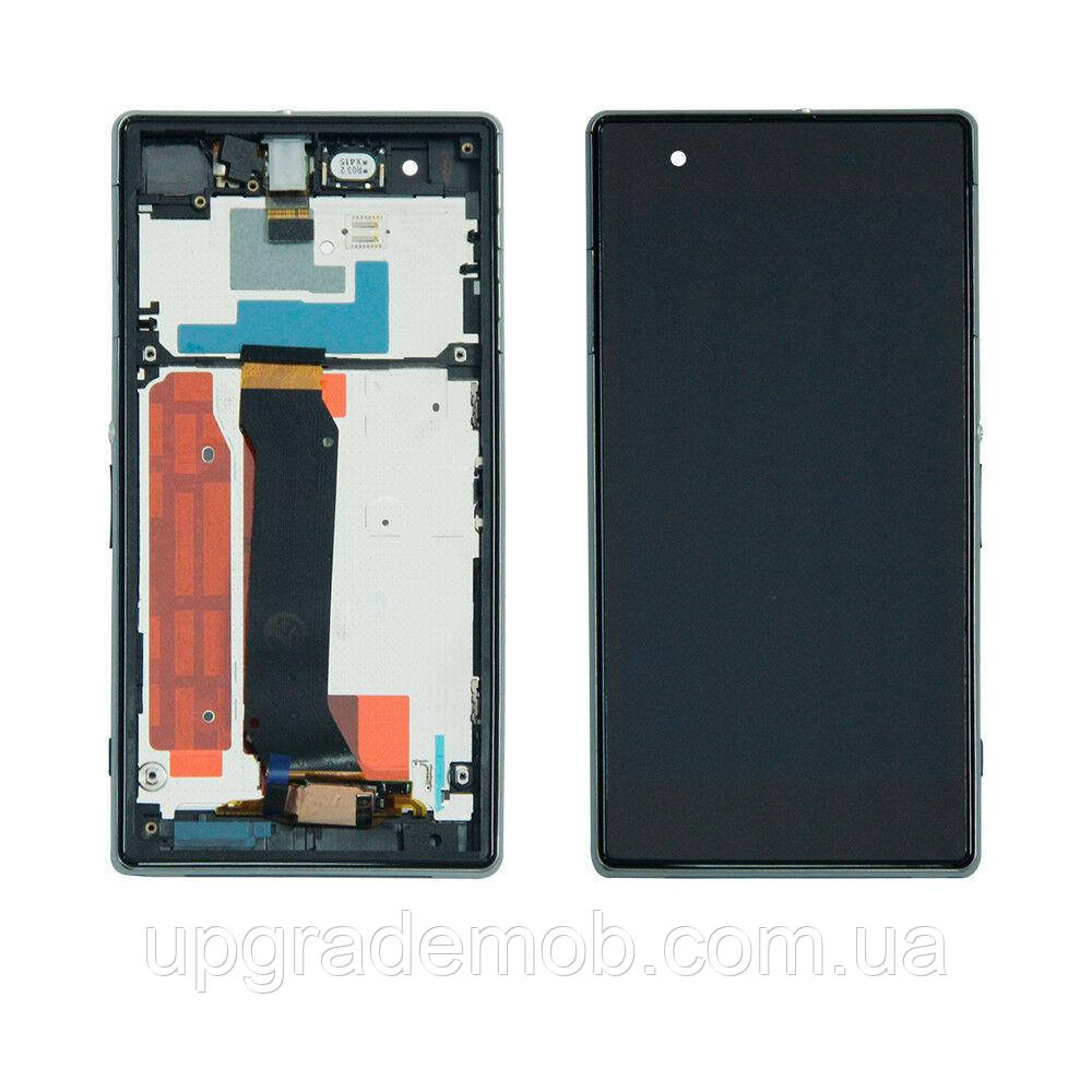 Дисплей модуль тачскрин Sony C6916 Xperia Z1s L39t чорний оригінал з рамкою