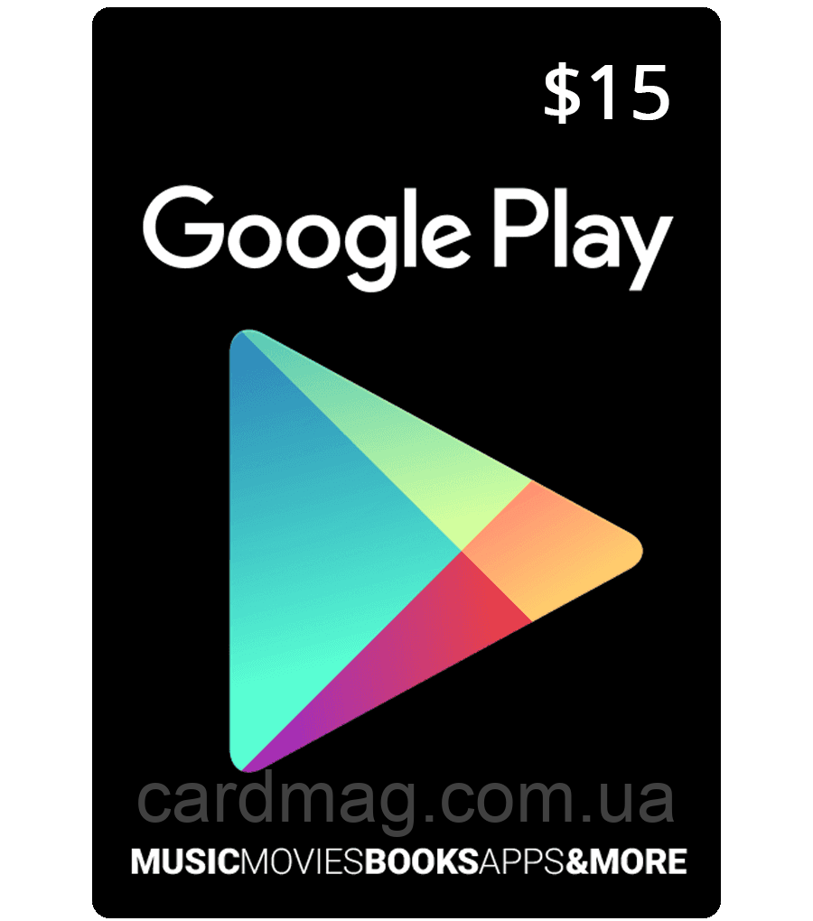Подарункова карта Google Play Gift Card на суму 15 USD, US-регіон