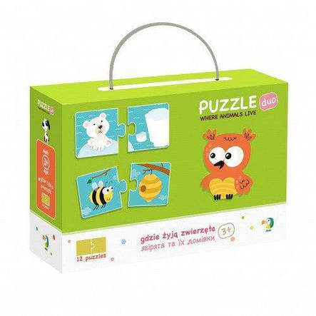 Дитячий Пазл DoDо Звірята та їхні будиночки, фото 2