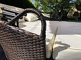 Ліжко шезлонг кругле, лаунж із ротанга 210 см., фото 7