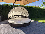 Ліжко шезлонг кругле, лаунж із ротанга 210 см., фото 2