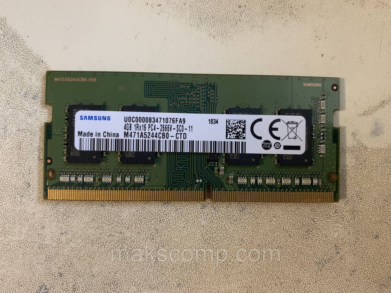 Пам'ять Samsung 4Gb PC4-2666V DDR4 So Dimm (M471A5244CB0-CTD)