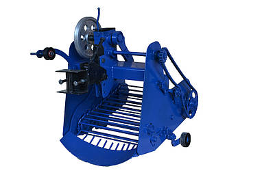 Картоплекопач для мотоблока і мототрактора транспортерна КМ-5 (активний ніж, ремінною привід праворуч)