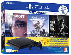 Ігрова приставка Sony PS4 Slim 1TB Detroit + Horizon Zero Dawn  + Last of Us Remastered + PSPlus 3M