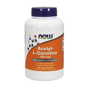 Ацетил-L-карнітин Now Foods Acetyl L-Carnitine 500 мг 200 вег капсул
