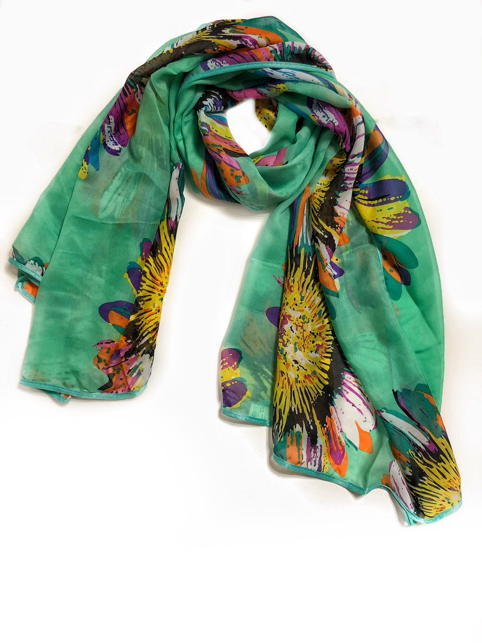 Пляжне парео з бретелями і квітковим малюнком зелене, фото 1