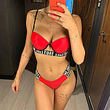 Купальник жіночий роздільний Love, розмір L (червоний), фото 2