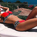 Купальник жіночий роздільний Love, розмір L (червоний), фото 5