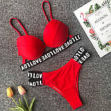 Купальник жіночий роздільний Love, розмір L (червоний), фото 6