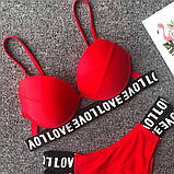 Купальник жіночий роздільний Love, розмір L (червоний), фото 8
