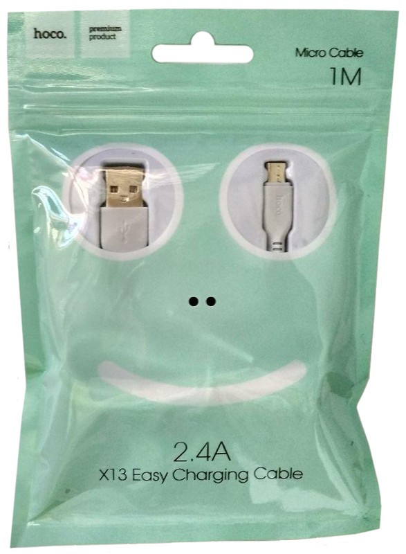 Usb кабель (шнур) Hoco X13 Easy charged micro (1m) Білий