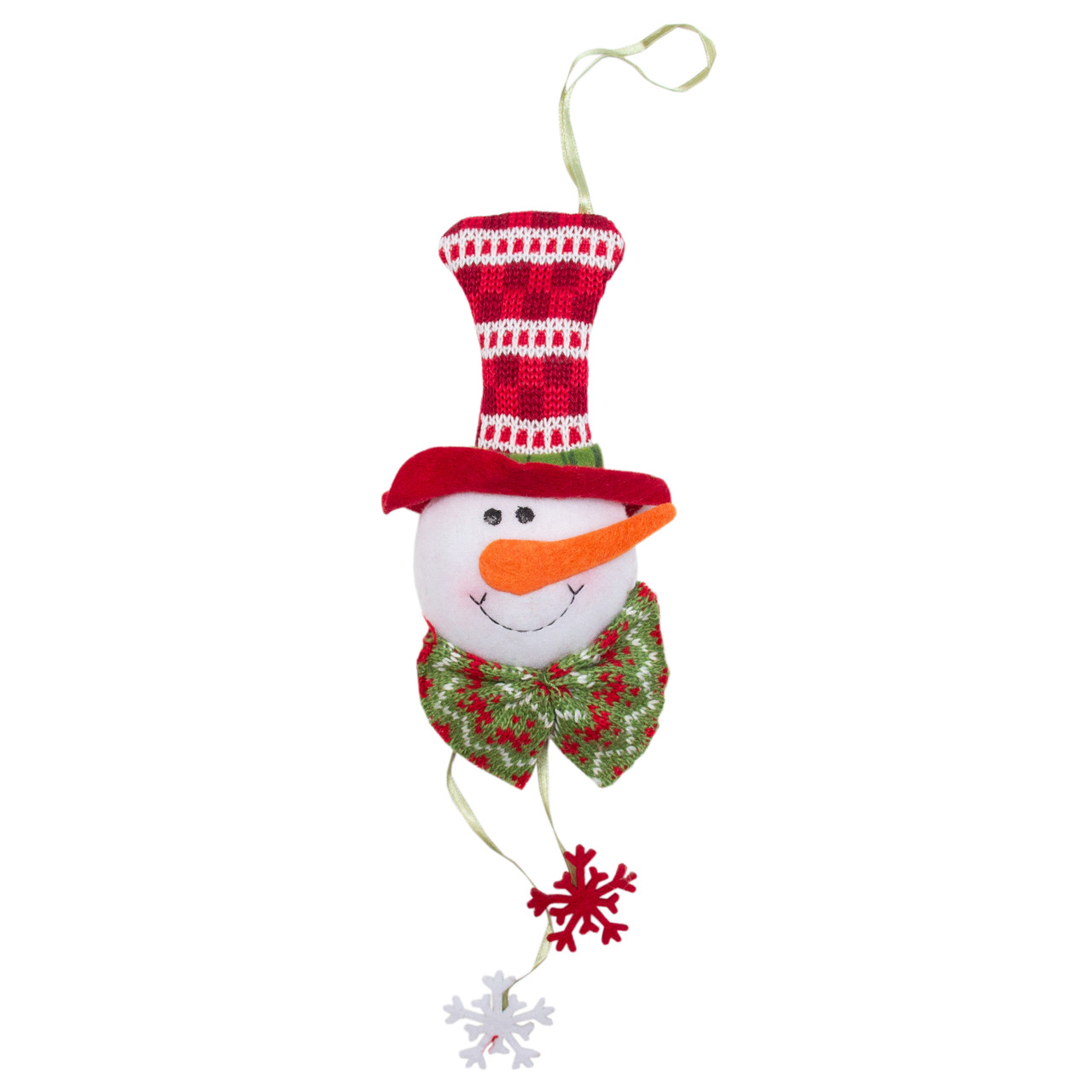Новорічна ялинкова іграшка - підвісна фігурка Сніговик, 20 см, білий, текстиль (430468-3), фото 1