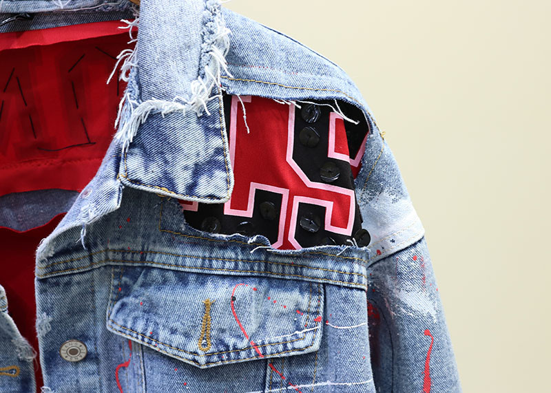 Женская джинсовая куртка рванка Rodman91 - фото 4 - id-p1020409192