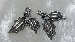 Листочки, підвіска, колір - срібло, 25 мм