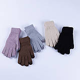 Рукавички жіночі чорні однотонні осінь-зима, фото 5