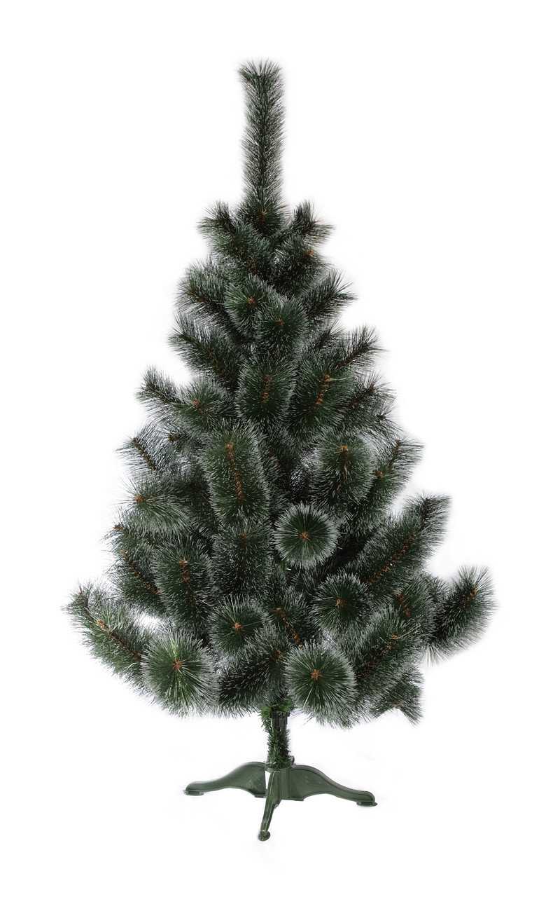 Штучна Ялинка Інга, 150 см, з 2 частин, пластикова ніжка, сосна, зелений з білим, волосінь (ИМ-150), фото 1