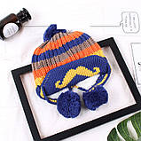 Зимова шапка дитяча з помпоном бежева, фото 3