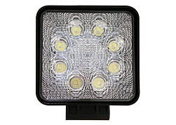 Фара додаткова LED 24W (8x3W Epistar) квадратна, 1800lm, 9-32V (Flood) 950-990310011