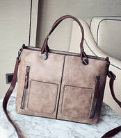 Жіноча сумка на блискавці з екошкіри з плечовим ремінцем фіолетова