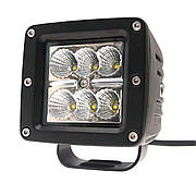 Фара додаткова LED 18W (6x3W Epistar) квадратна, 1300lm, 9-32V (Flood) 950-990310006