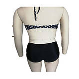 Роздільний купальник в чорний горошок з високою талією, фото 5