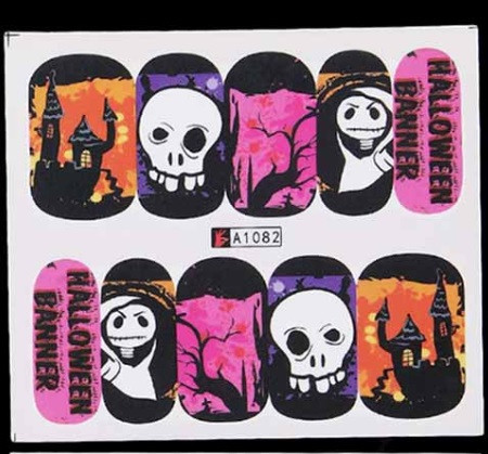 Манікюр Хелловін наклейки 5 на 6 см різнобарвний, фото 1