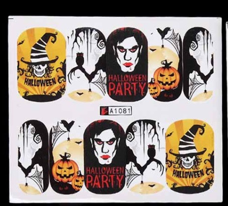 Наклейки для нігтів Хелловін Party 5 на 6 см різнобарвний, фото 1
