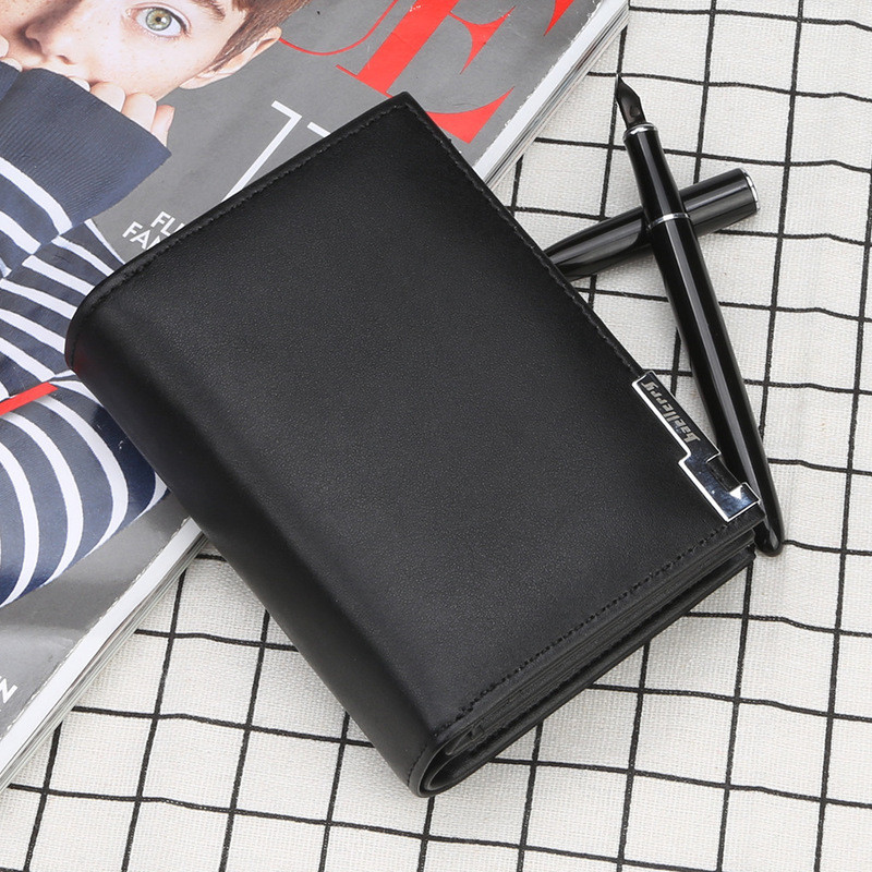 Чоловічий гаманець Baellerry з якісної екошкіри чорний, фото 1