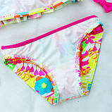 Дитячий яскравий купальник з рюшами роздільний рожевий, фото 5