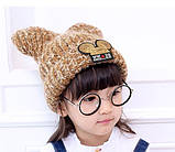 Детская зимняя шапочка для девочки Микки с ушками черная, фото 5