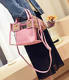 Сумка прозора + косметичка рожева з PVC, фото 3