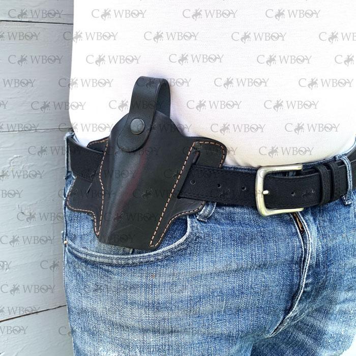 Кобура поясний метелик для Ekol Major (шкіра, чорна), фото 1