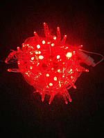 Гірлянда 100 LED 5mm, на прозорому дроті, Червона