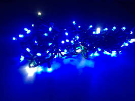 Гірлянда ЛІЗА 200 LED5mm на чорному проводі, синій