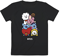 Детская футболка BTS Bangtan Boys "BT21" (чёрная)