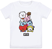 Детская футболка BTS Bangtan Boys "BT21" (белая)