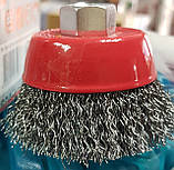 Щітка чашкова для КШМ плетений дріт 65 мм х М14 Werk, фото 3
