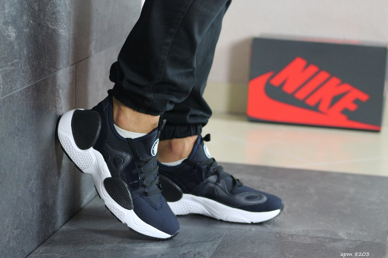 Чоловічі текстильні кросівки Nike Air Huarache,темно сині
