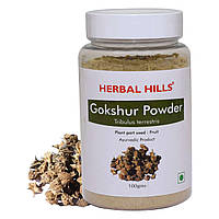 Гокшура порошок Хербал Хілс 100г, Herbal Hills Gokshura powder, Гокшура (Трибулус, якорцы стелющиеся),